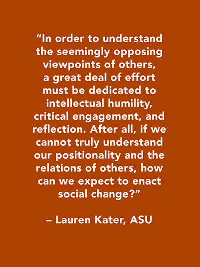 Lauren Kater Quote, ASU -brown